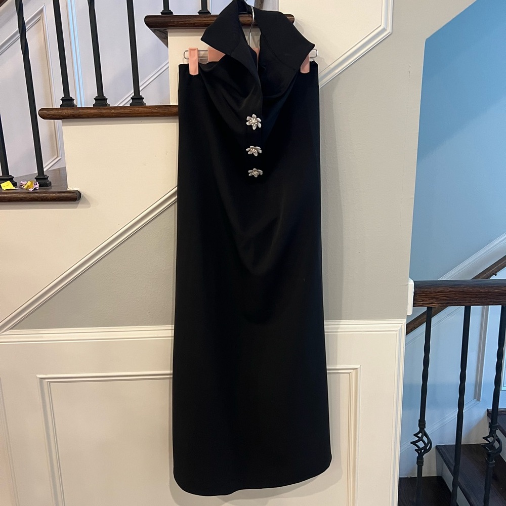 Elegant Haltertop Dress with Silver Accents